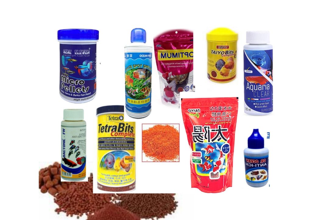AQUARIUM FISH FOOD AND MEDICINES
